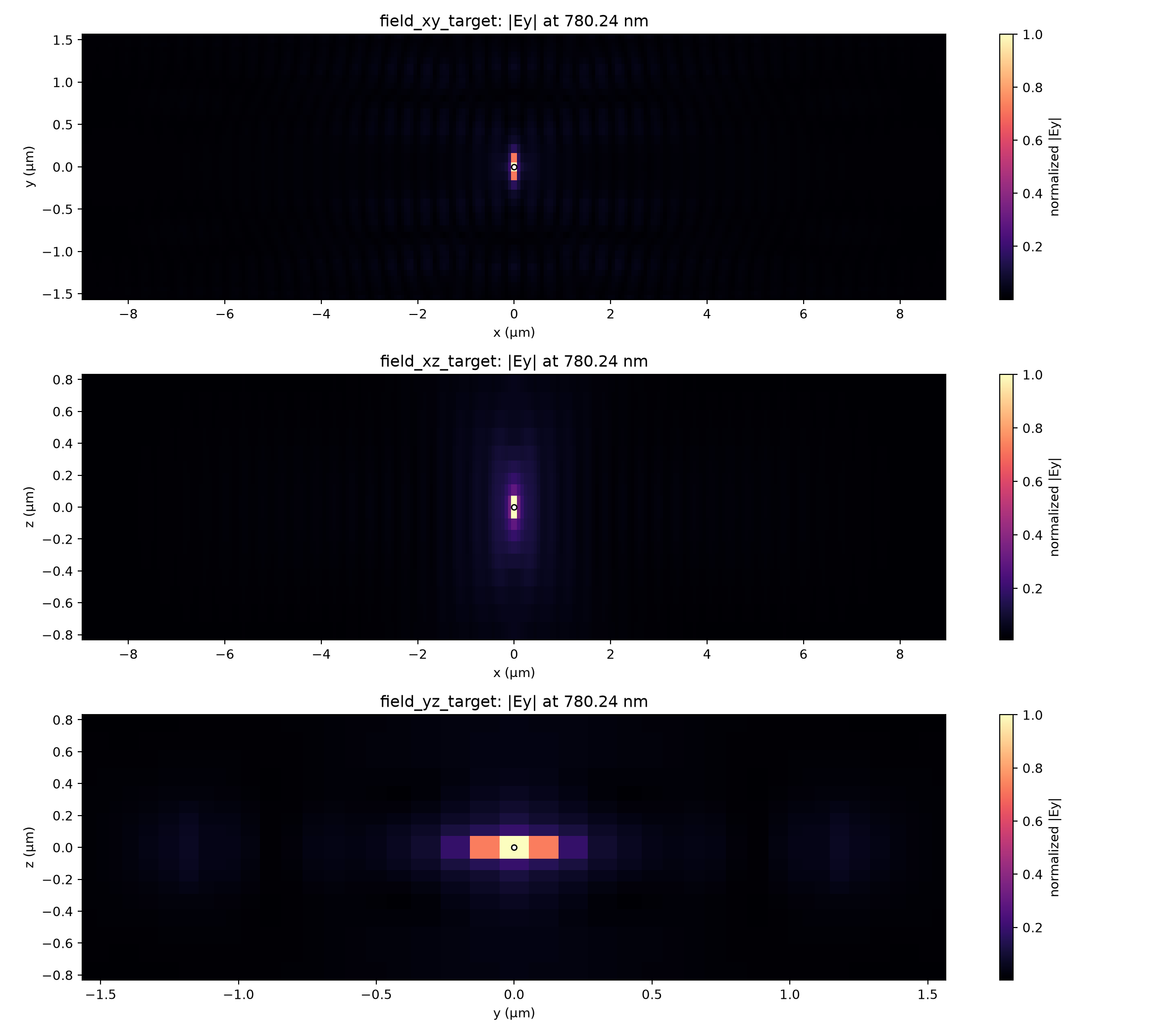 Target-frequency FDTD field sections